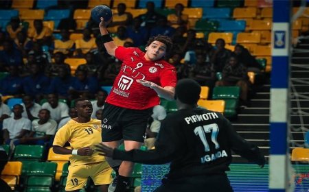 المنتخب الوطني لكرة اليد رجال يحقق فوزاً ساحقاً على أوغندا 54-13 في بطولة أفريقيا لكرة اليد