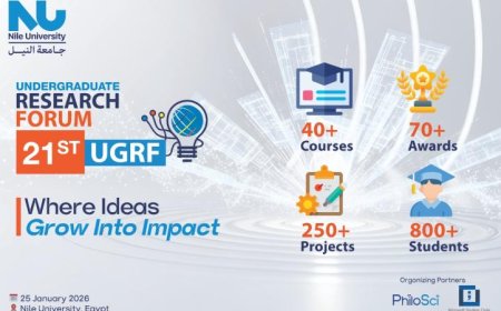 جامعة النيل تحتفل بنجاح الملتقى البحثي النصف سنوي بحضور طلابها المبدعين