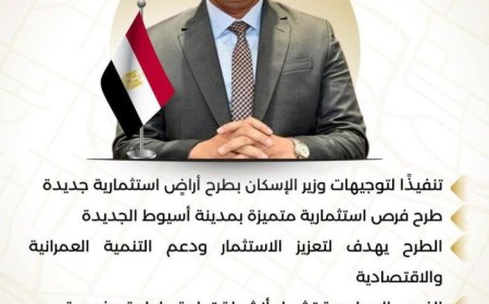 طرح أراضٍ استثمارية جديدة بمواقع مميزة في أسيوط الجديدة مع إنفوجراف شامل