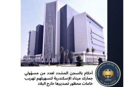 اعتقال 6 مسؤولين في جمارك ميناء الإسكندرية بتهمة تهريب خامات محظورة