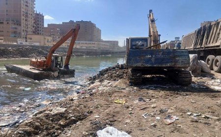 محافظ القليوبية يراقب تقدم أعمال تطهير ترعة الشرقاوية في حي غرب شبرا الخيمة