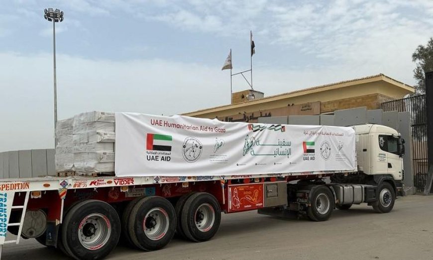 وكالة الإمارات للمساعدات تقدم قافلة جديدة لدعم غزة عبر معبر كرم أبو سالم