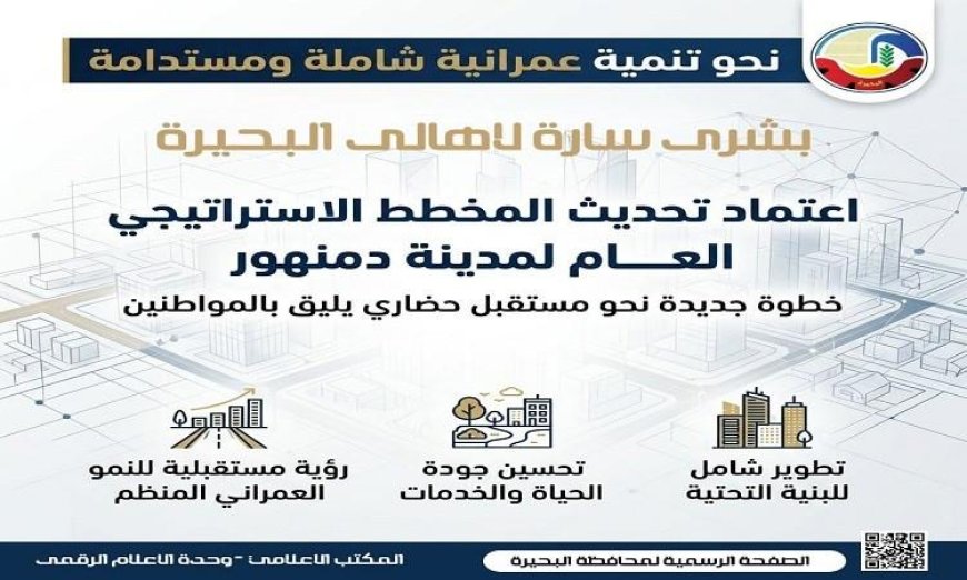 محافظ البحيرة توافق على تحديث المخطط الاستراتيجي لمدينة دمنهور لتعزيز التنمية المحلية