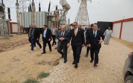 محافظ الجيزة يزور مشروع محطة محولات أوسطي البدرشين بقدرة 220/66 ك. ف لتعزيز الطاقة في المنطقة