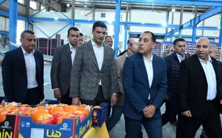 تفقد رئيس الوزراء محطة الصواف لتعبئة الموالح والحاصلات الزراعية في بنها صور حصرية من الزيارة