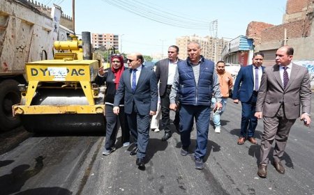 محافظ الغربية يراقب تقدم أعمال رصف محور طريق المعامل لإنجاز المشروع