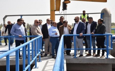 رئيس القابضة للمياه يقوم بجولة تفقدية في محطة معالجة الماي وصفط جدام بالمنوفية