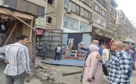 محافظ القليوبية يقوم بمتابعة جهود إزالة الإشغالات من سوق البلاستيك في مسطرد