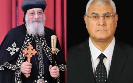 المستشار عدلي منصور يتصل بالبابا تواضروس لتهنئته بعيد القيامة المجيد