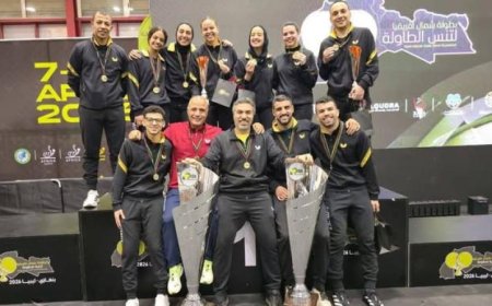 وزير الشباب يحتفي بفوز منتخب تنس الطاولة بالذهب في بطولة شمال أفريقيا