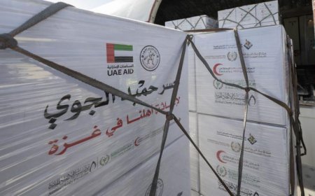 صور وصول طائرة مساعدات إماراتية إلى العريش محملة بـ100 طن لدعم غزة