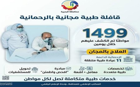 قافلة طبية مجانية في الرحمانية تكشف على 1499 مواطناً حسب صحة البحيرة