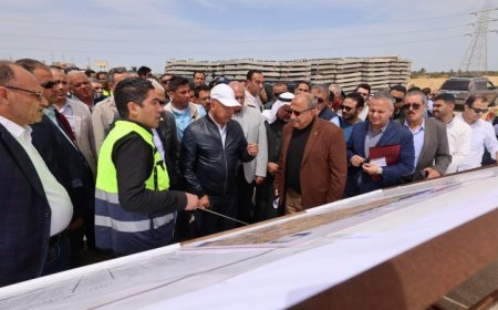 الوزير يزور مشروع سكة حديد بئر العبد العريش باتجاه رأس النقب ومطار طابا لتعزيز التنمية السياحية والمواصلات