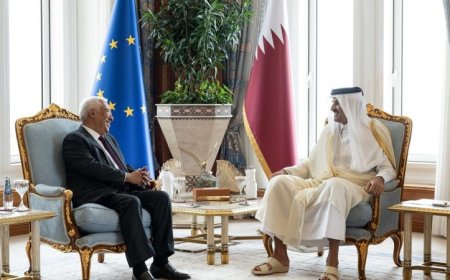 أمير قطر ورئيس المجلس الأوروبي يتبادلان الآراء حول التطورات الإقليمية والدولية
