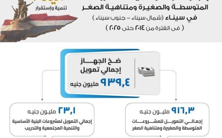 زيادة التمويلات الممنوحة لمحافظتي شمال وجنوب سيناء من جهاز تنمية المشروعات