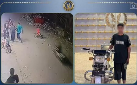 قائد دراجة نارية يسبب إصابة طفل بعد حادث في بني سويف