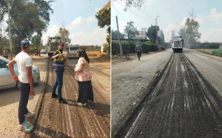 محافظ المنوفية يقوم بجولات ميدانية لمتابعة أعمال الرصف وتطوير الطرق والشوارع