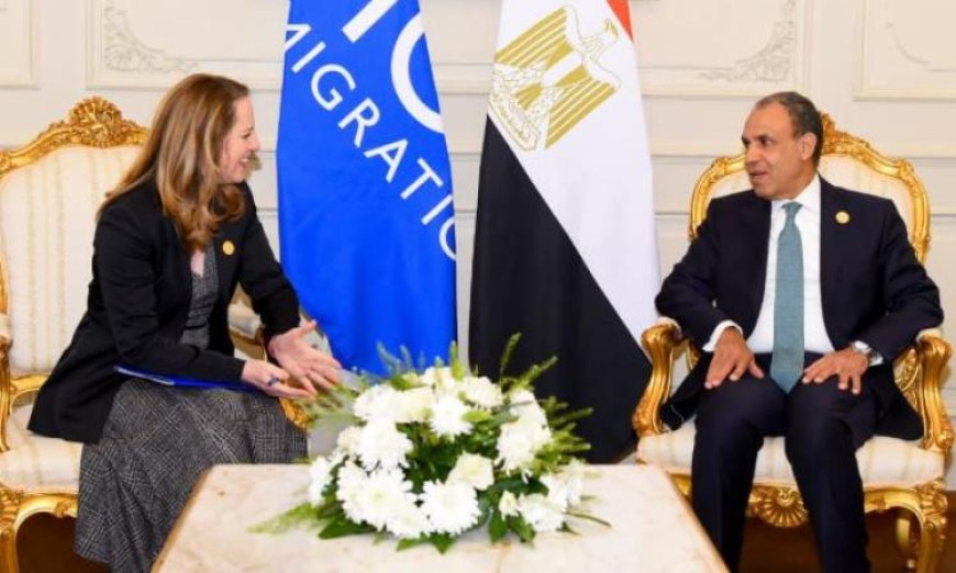 وزير الخارجية يناقش التعاون مع المديرة العامة للمنظمة الدولية للهجرة