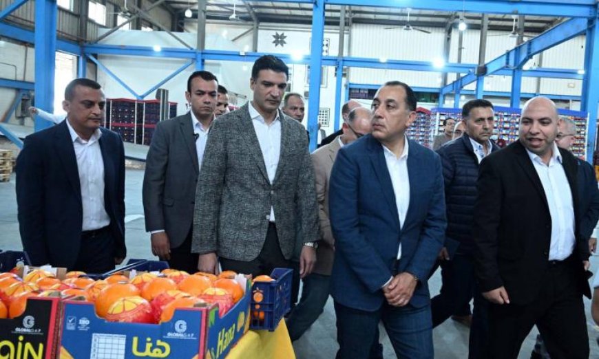 تفقد رئيس الوزراء محطة الصواف لتعبئة الموالح والحاصلات الزراعية في بنها صور حصرية من الزيارة