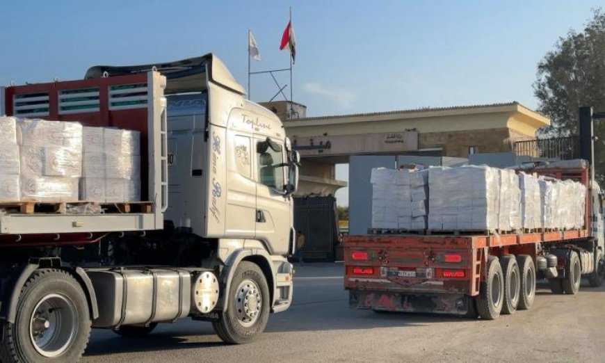 الهلال الأحمر يعلن عن انطلاق قافلة “زاد العزة” الـ170 المحملة بـ3290 طن من المساعدات الإنسانية