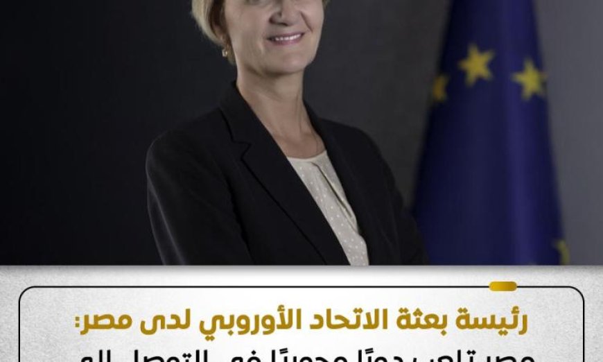 رئيسة بعثة الاتحاد الأوروبي تبرز دور مصر الفعال في معالجة الأزمات الإقليمية
