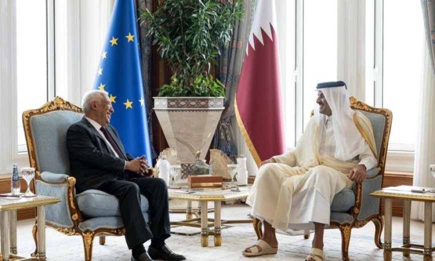 أمير قطر ورئيس المجلس الأوروبي يتبادلان الآراء حول التطورات الإقليمية والدولية