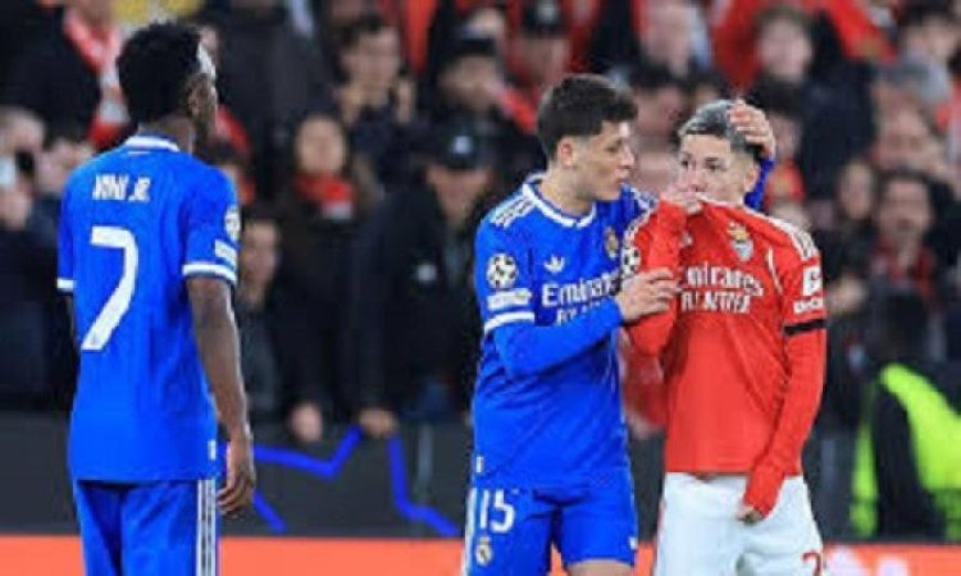 إيقاف بريستيانى لاعب بنفيكا 6 مباريات بسبب واقعة فينيسيوس جونيور