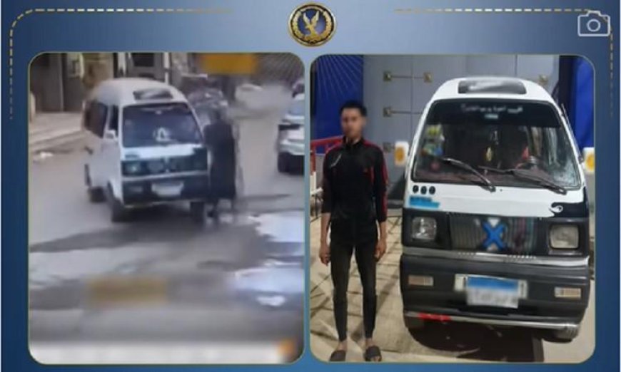 ضبط سائق فان بعد اصطدامه بمار على الطريق في سوهاج