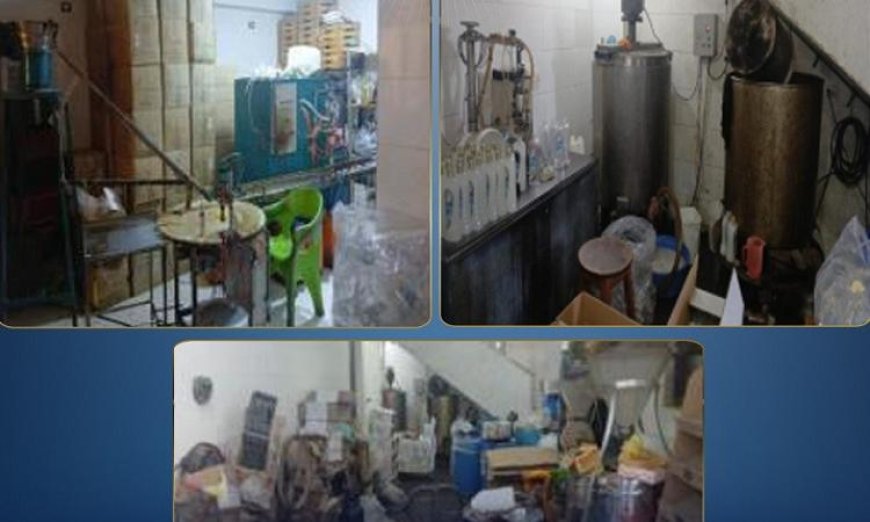 كشف مدير مصنع غير مرخص لإنتاج المستلزمات الطبية مع ضبط مستلزمات مجهولة المصدر