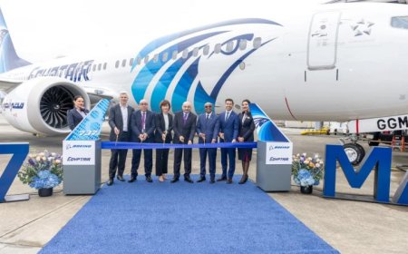 مصر للطيران تستقبل أول طائرة بوينج B737-8Max في إطار تحديث أسطولها الجوي