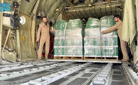 مطار العريش يستقبل طائرة إماراتية محملة بـ 100 طن من المساعدات الغذائية