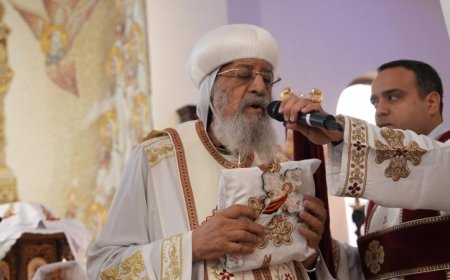 البابا تواضروس يحتفل بقداس عيد القديس مارمرقس في مدينة فينيسيا
