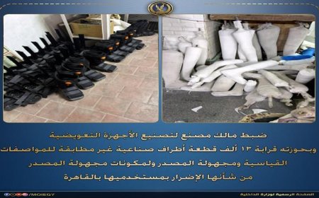ضبط مالك مصنع للأجهزة التعويضية المخالفة للمواصفات القياسية