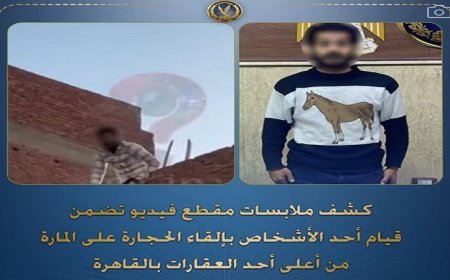 شرطة القاهرة تلقي القبض على شخص قام بإلقاء الحجارة على المارة من سطح عقار