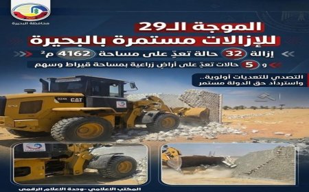 إزالة التعديات في جميع مدن ومراكز البحيرة حملة مستمرة لتحقيق الأمان والراحة للمواطنين