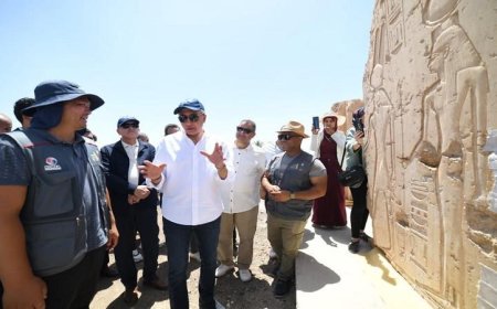 وزير السياحة والآثار يستعرض جهود ترميم معبد الرامسيوم من خلال صور حصرية