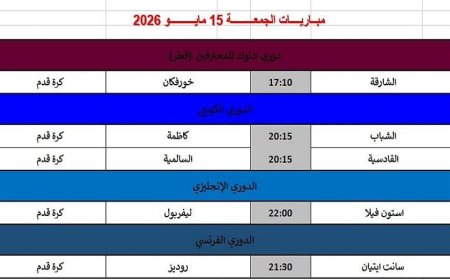 ليلة مثيرة من كرة القدم تجمع قمم عربية وأوروبية في مباريات الجمعة 15 مايو 2026