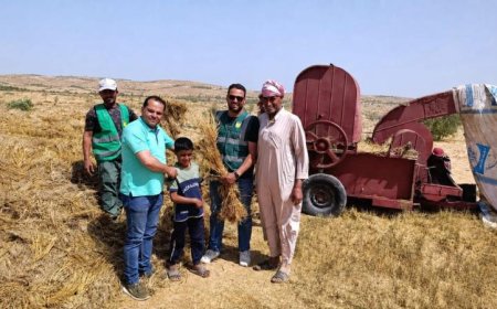 الزراعة تواصل دعم الأمن الغذائي والمزارعين من خلال متابعة حصاد الشعير في شمال سيناء
