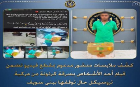 ضبط لص أثناء سرقة كرتونة من تروسيكل متوقف في بني سويف