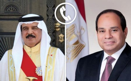 الرئيس السيسي يتلقى تهنئة هاتفية من ملك البحرين بمناسبة عيد الأضحى المبارك