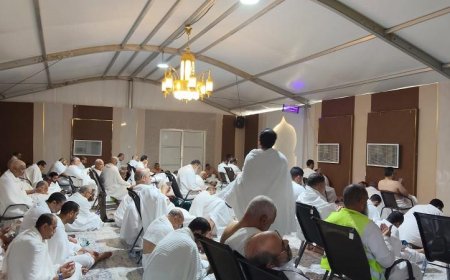 حجاج السياحة يتأهبون للانتقال من عرفات إلى مزدلفة في ختام يوم عرفة