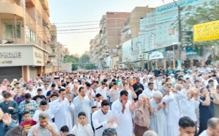 آلاف المواطنين في بني سويف يحتفلون بعيد الأضحى بأداء الصلاة في أجواء مفعمة بالروحانية