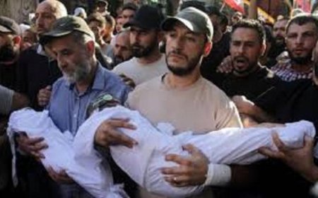 تشييع جثامين 14 شهيدًا ضحايا غارة شارنية في برج الشمالي بلبنان