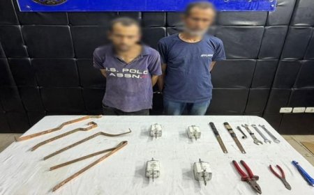 شرطة القاهرة تلقي القبض على شخصين بتهمة سرقة قطع نحاسية من غرفة الكهرباء