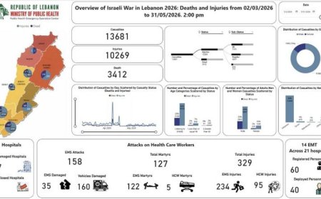 حصيلة العدوان الإسرائيلي على لبنان تصل إلى 3412 شهيدا و10269 جريحا في تصاعد مأساوي للأحداث