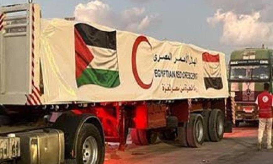 دخول قافلة زاد العزة الـ192 إلى قطاع غزة محملة بالمساعدات الإنسانية والوقود