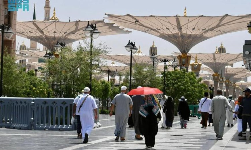 صور جهود تنظيم وإرشاد متميزة لاستقبال الحجاج في المسجد النبوي