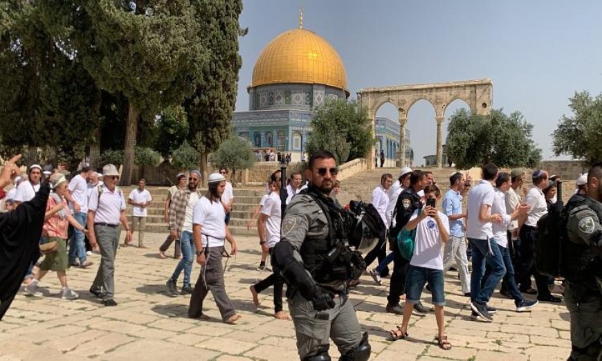مستوطنون يهاجمون المسجد الأقصى المبارك وسط حماية من شرطة الاحتلال الإسرائيلي