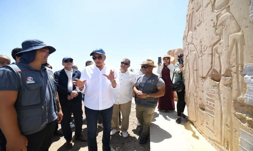 وزير السياحة والآثار يستعرض جهود ترميم معبد الرامسيوم من خلال صور حصرية