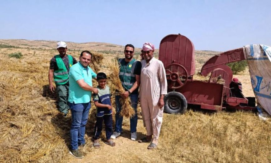 الزراعة تواصل دعم الأمن الغذائي والمزارعين من خلال متابعة حصاد الشعير في شمال سيناء